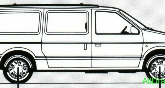 Chrysler Grand Voyager (1992) - drawings (drawings) of the car